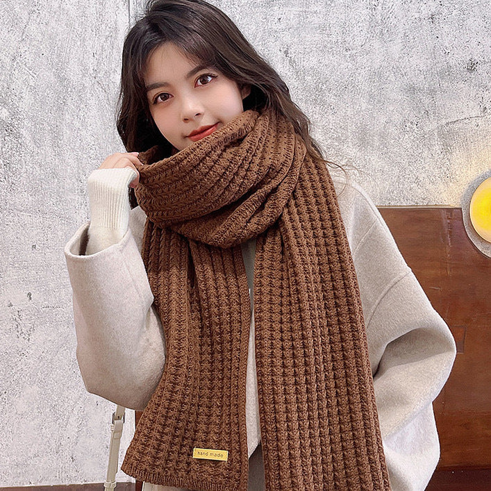 Style Wool Knitted Female Winter Korean Cute Wild Scarfs