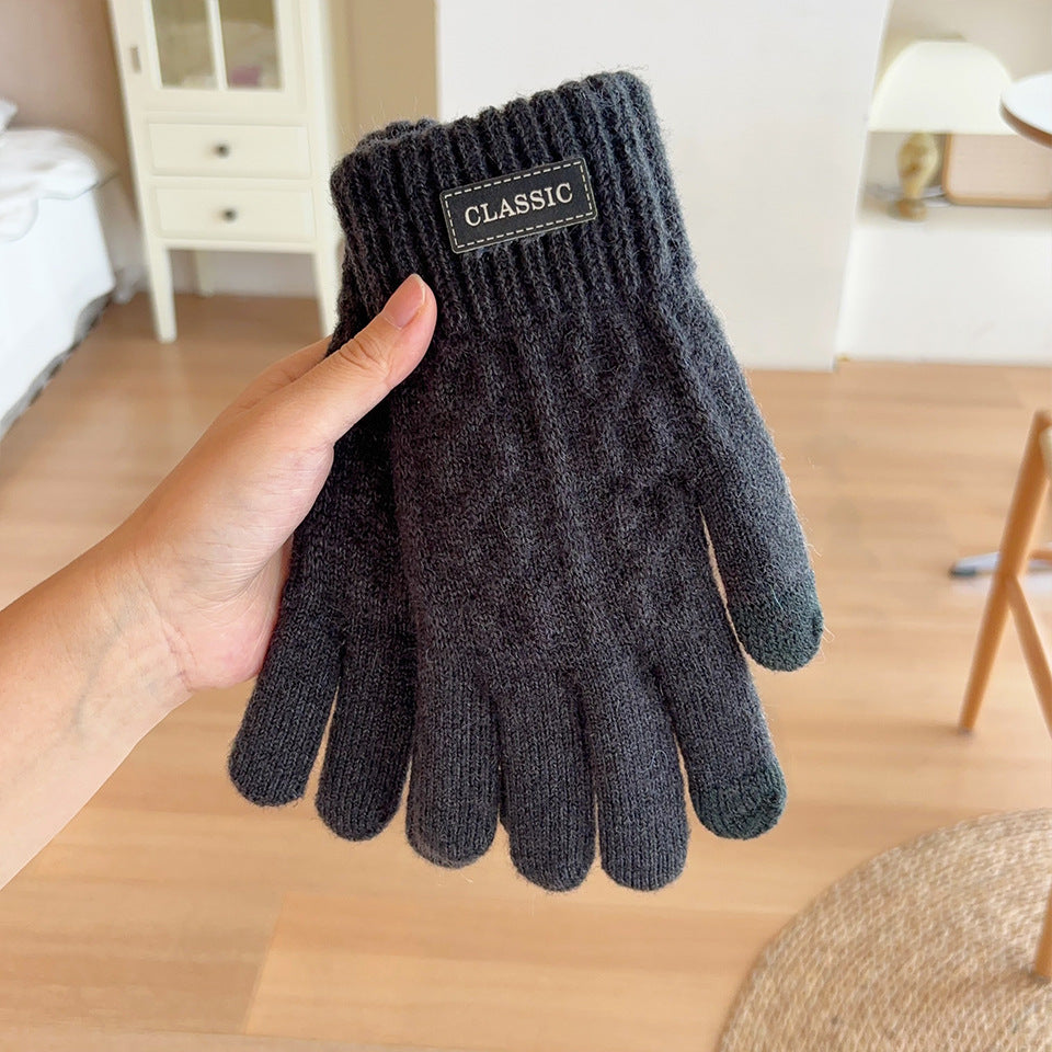 Men's Protection Thickening Korean Business Fashion Personalized Twist Touch Screen Gloves