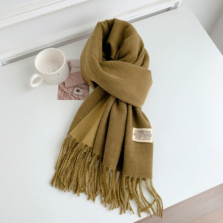 Women's Korean Style Double-sided Long Warm Fashionable Scarfs