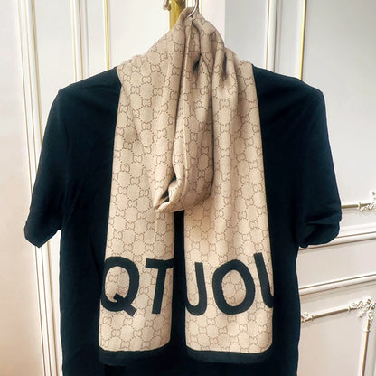 Women's Cotton Linen Printed With Letters Fashionable Scarfs