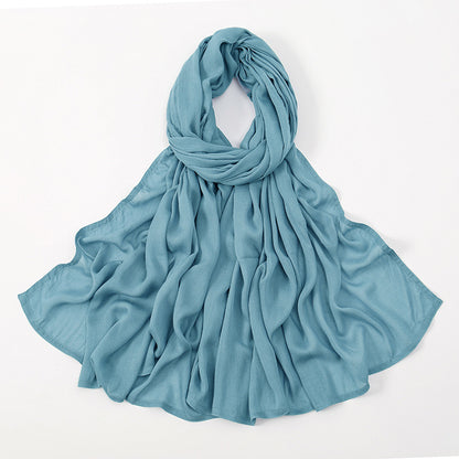 Malay Indonesian Rayon Monochrome Wide-brimmed Thin Scarfs