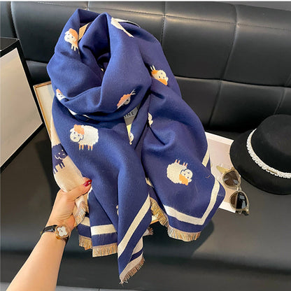 Women's Room Shawl Outer Match Thickened Thermal Scarfs