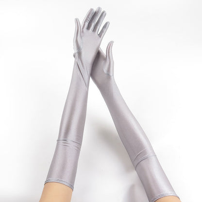 Women's Thin Long Stretch Cycling Bridal Wedding Evening Gloves