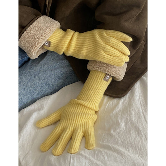 Women's & Men's Color Winter Outdoor Riding Warm Five Finger Gloves