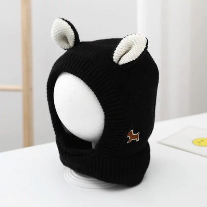 Winter Fleece-lined Thickened Rabbit Ears Ear Protection Boys Knitted Kids' Headwear