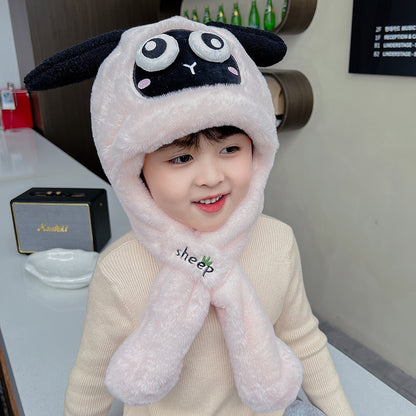 Children's Ears Moving Plush Bonnet One-piece Will Kids' Headwear