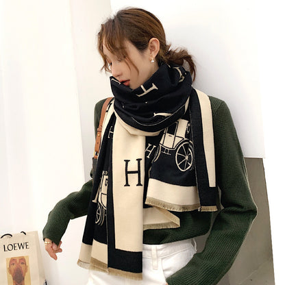 Women's Winter Fashionable Korean Thick Warm High-grade Scarfs