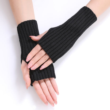 Women's Knitted Wool Fingerless Arm Sleeve Wrist Gloves