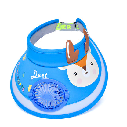 Women's & Men's Big Brim With Fan Sun Cartoon Kids' Headwear