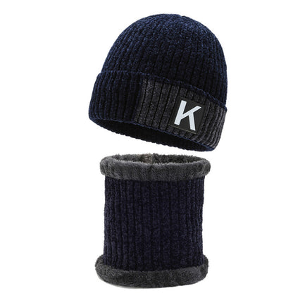 Men's Woolen Winter Fleece-lined Warm Knitted Hat Cycling Hats & Caps