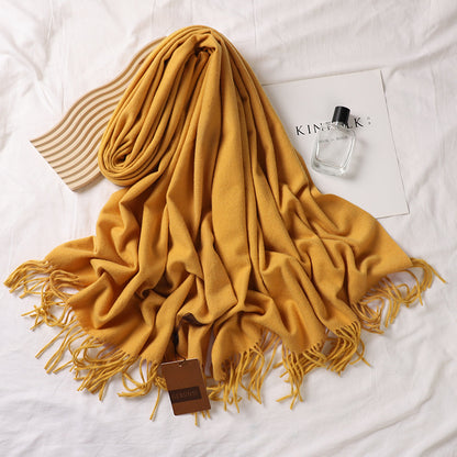 Solid Color Barbed Hair Female Thickened Scarfs