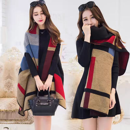 Women's Korean Double-sided Shawl Thickened Warm Fashionable Scarfs