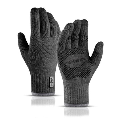 Men's Warm Double Layer Fleece-lined Mountain Climbing Gloves