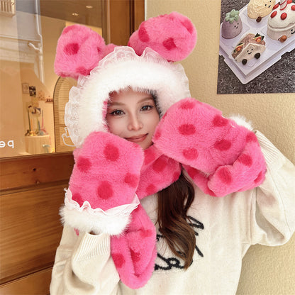 Imitation Rabbit Fur Mittens Plush Warm Gloves