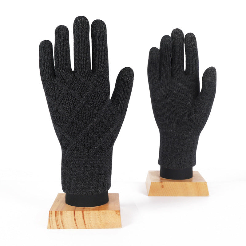 Half Finger Warm Flip Rhombus Cold Gloves