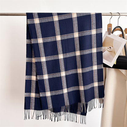 Style Plaid Winter Male Female Thickened Scarfs