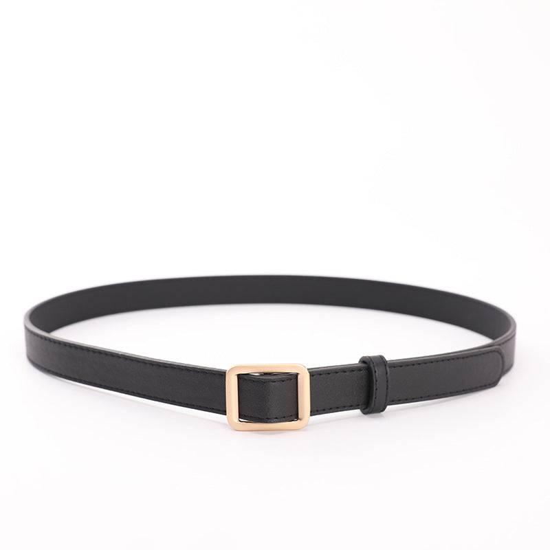 Women's Square Buckle Versatile Simple Retro Decorative Belts