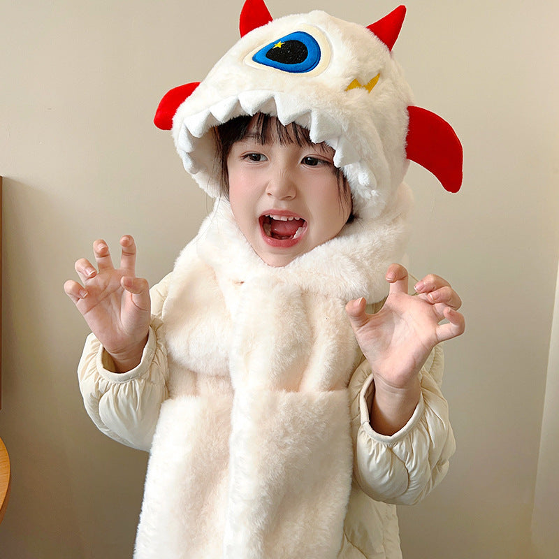 Children's Unicorn Hat Three-in-one Winter Warm Scarfs Kids' Headwear