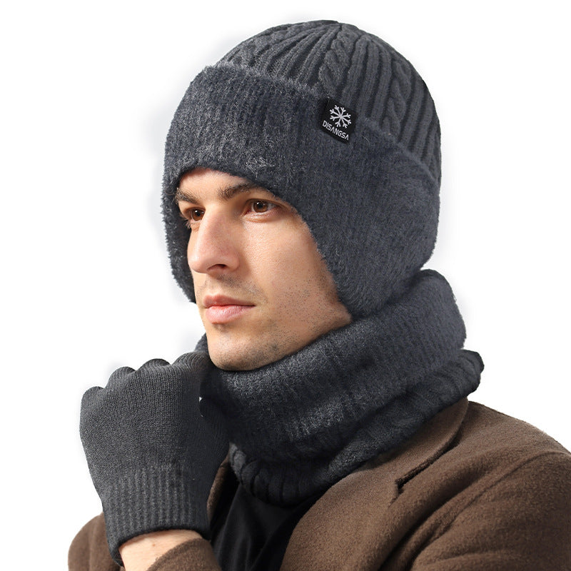 Men's Winter Outdoor Cycling Warm Two-piece Suit Hats & Caps