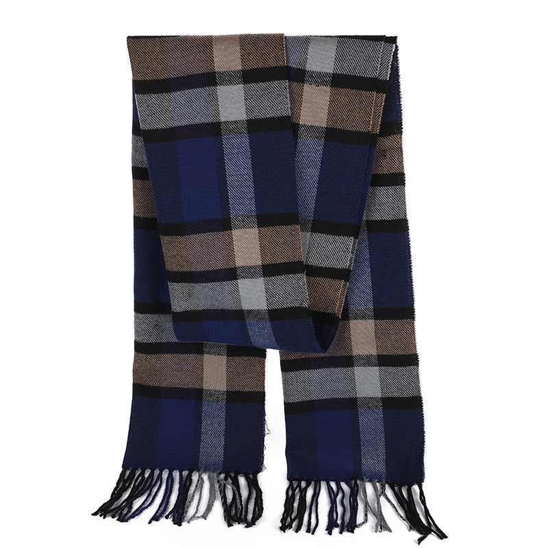 Men's Thin Gift Cashmere Jacquard Thick Scarfs