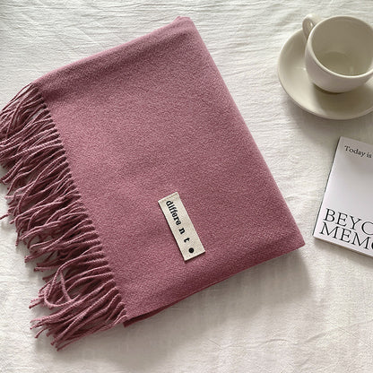 Tassel Color Matching Simple Artificial Cashmere Scarfs