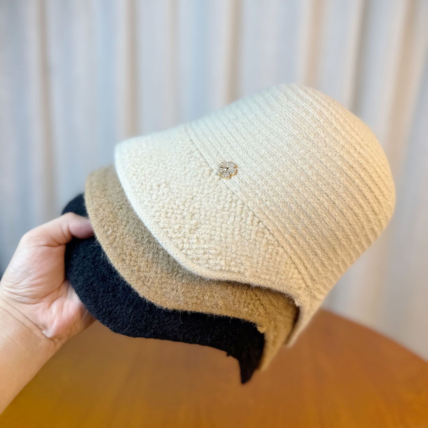 Women's Wool Bucket Hat Irregular Small Casual Hats & Caps