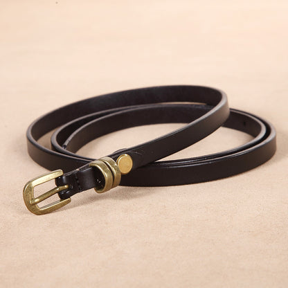 Women's Retro Small Leather Knotted Thin Inner Belts