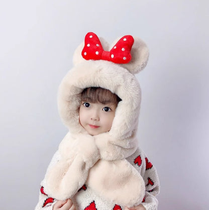 Children's Hat Winter Three-piece Set Veet Plush Kids' Headwear