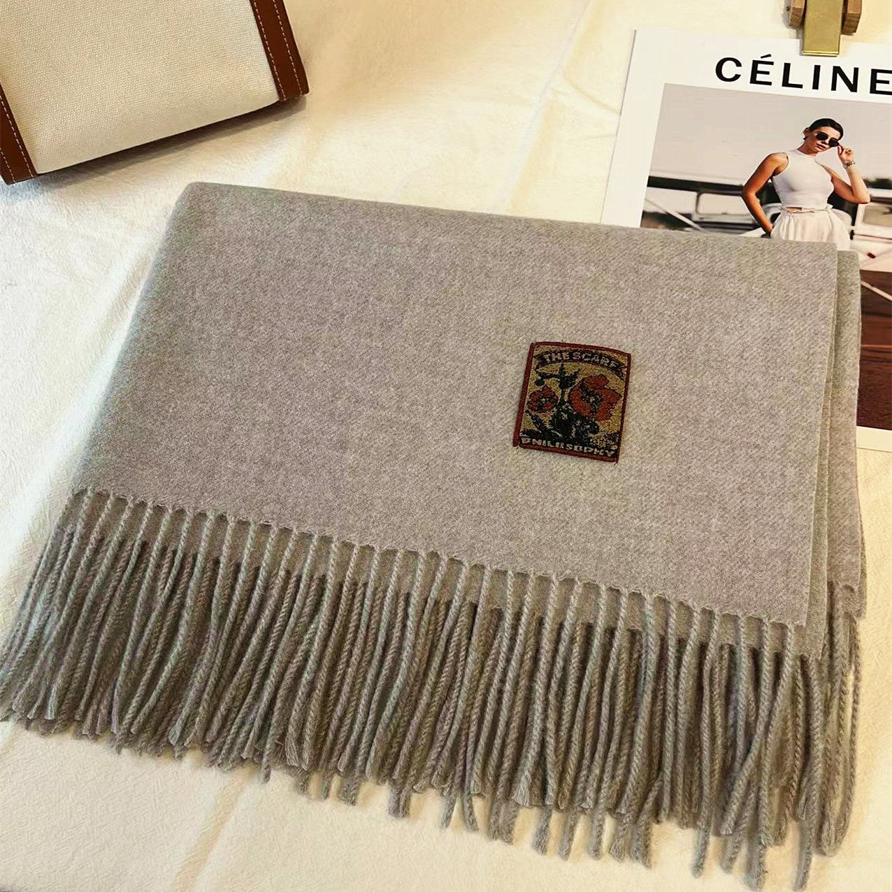 Women's Solid Color Winter Thickened High-grade Wool Scarfs