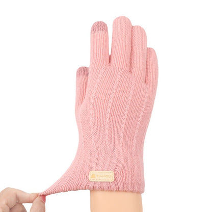 Women's Knitted Winter Warm Wool Riding Thickened Finger Gloves