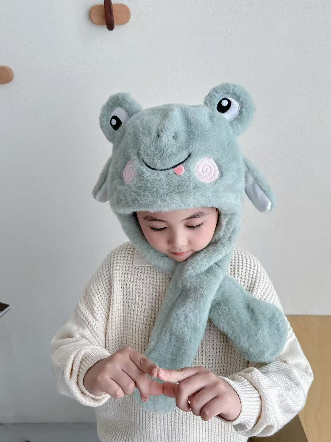 Children's Ears Moving Plush Bonnet One-piece Will Kids' Headwear