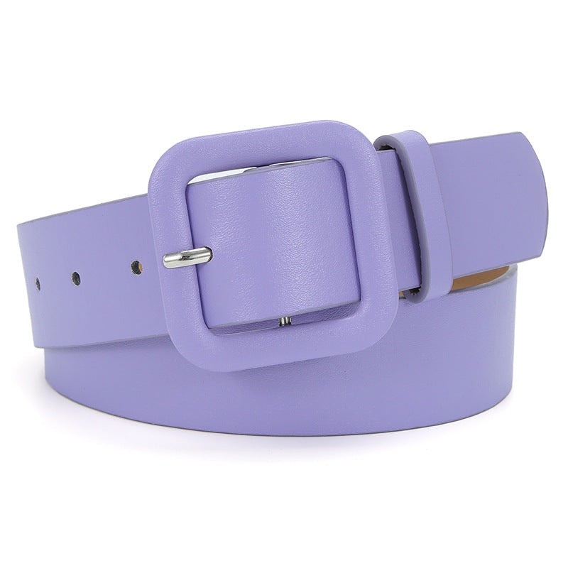 Women's Korean Style Square Buckle Candy Color Belts