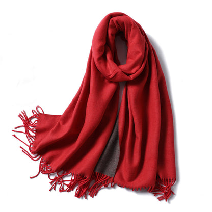 Women's & Men's Cashmere Winter Thickened Warm Double-sided Two-color Scarfs