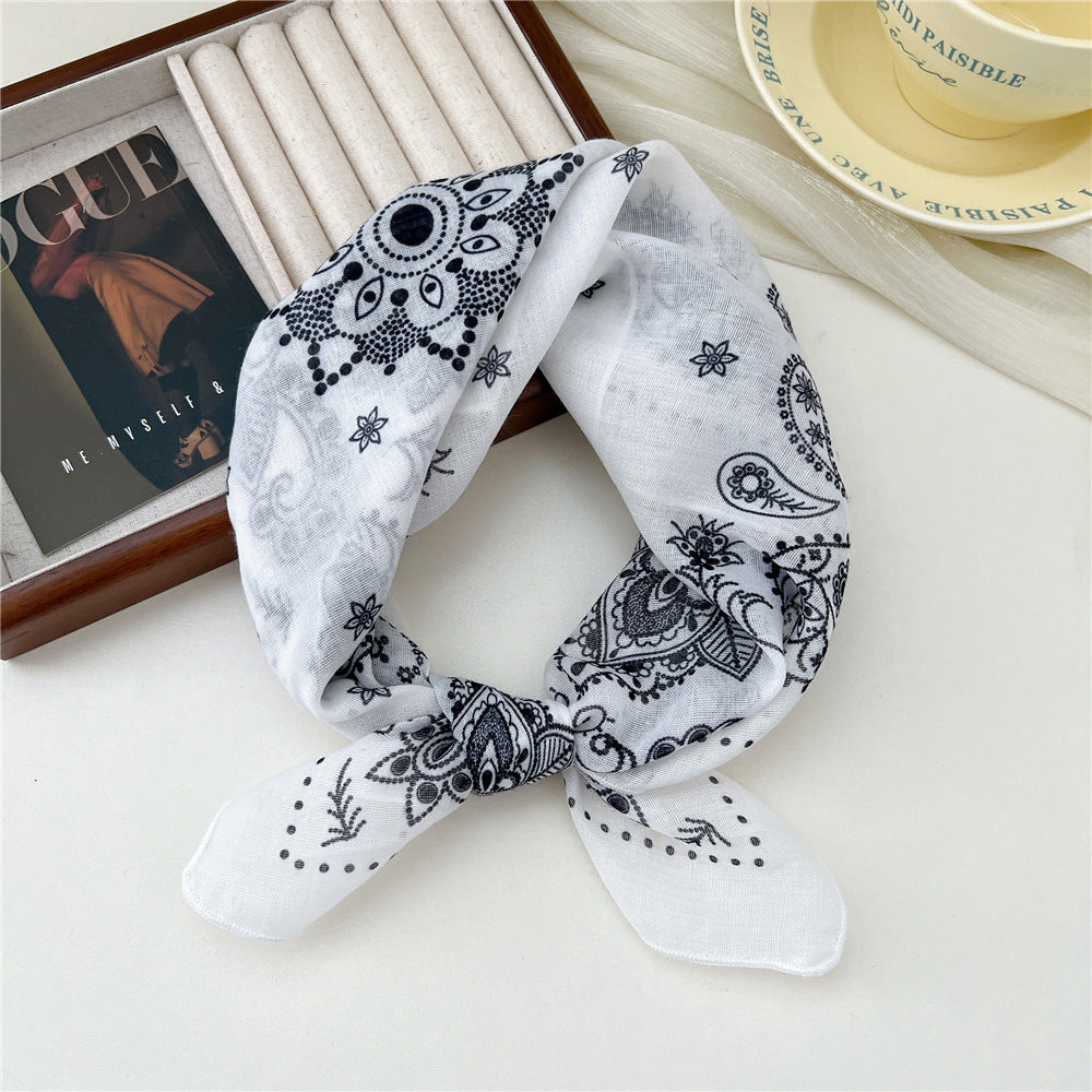 Small Square Towel Silk Female Autumn Summer Bandana Headband Scarfs