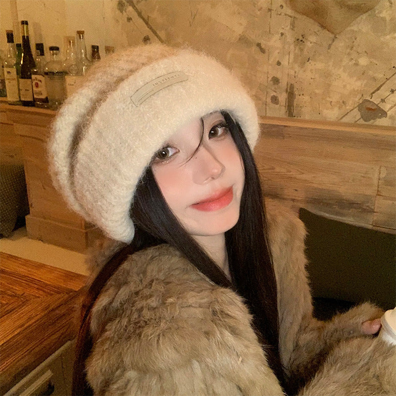 Women's Face Slimming Woolen Korean Style Warm Hats & Caps