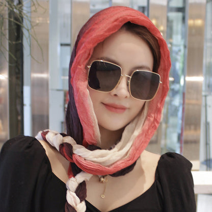 Cotton Linen Braid Sun Protection Headcloth Scarfs