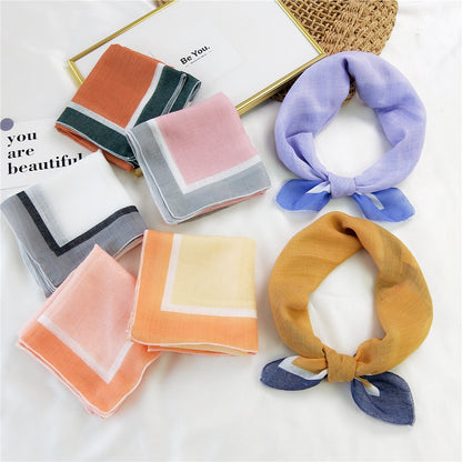 Women's Small Square Towel Silk Summer Fresh Korean Scarfs