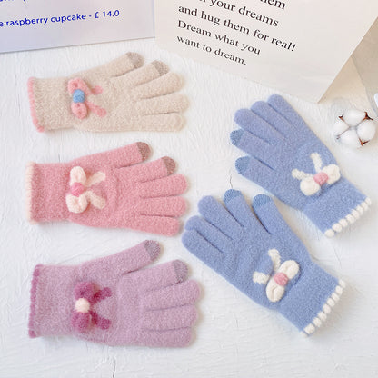 Women's Sweet Warm Winter Thickened Cold Protection Full Finger Slimming Gloves