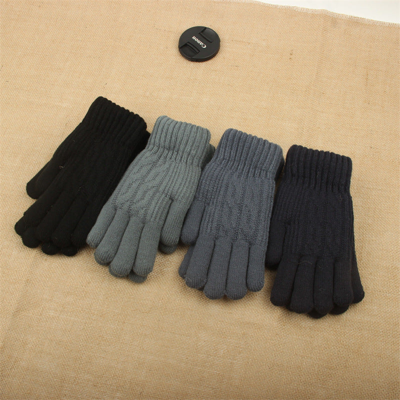 Men's Winter Warm Thickened Fleece Korean Outdoor Gloves