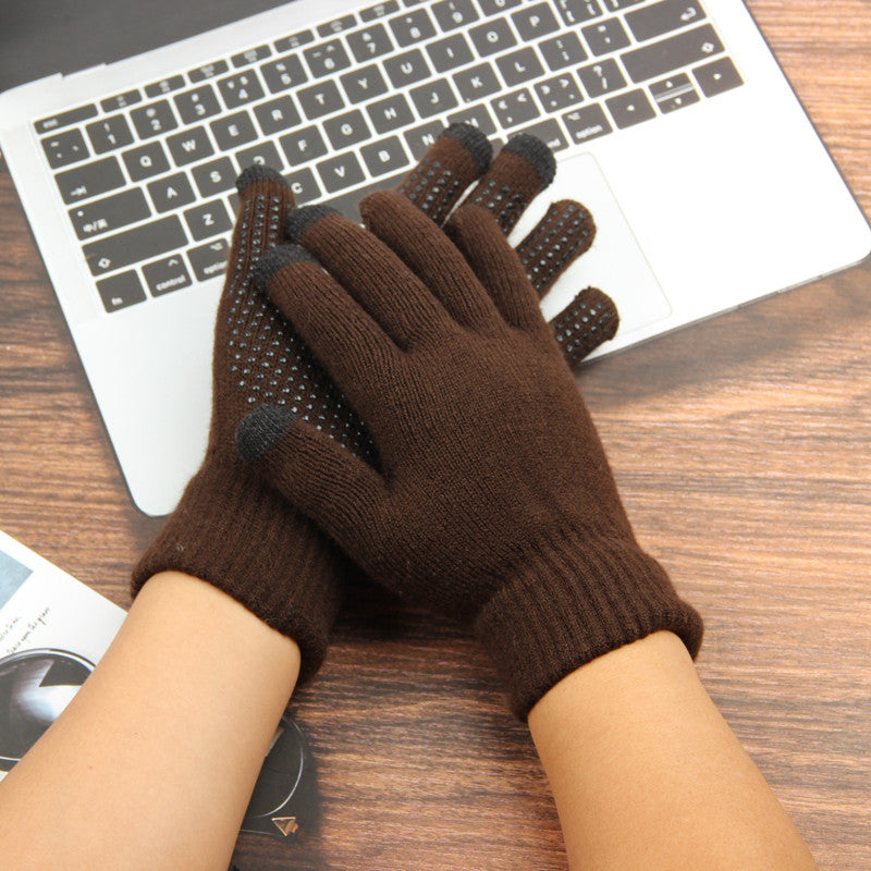 Men's Knitted Knitting Wool Winter Touch Screen Gloves