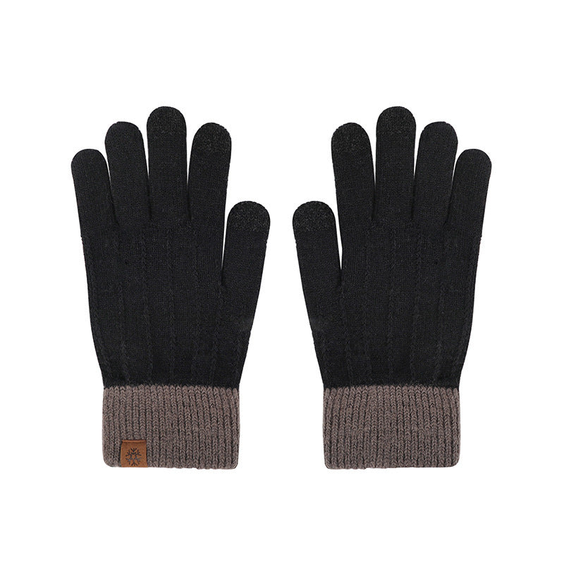 Women's Half Finger Flip Knitted Winter Cute Fleece-lined Outdoor Warm Gloves