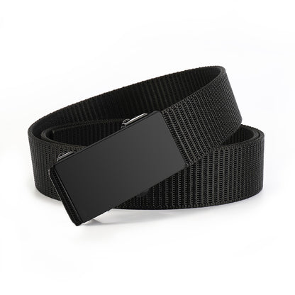 Men's Canvas Woven Toothless Automatic Buckle Casual Belts