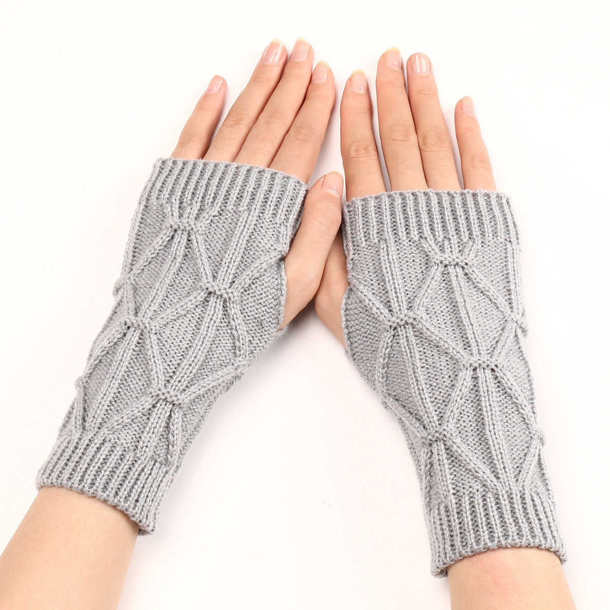 Women's & Men's Rhombus Short Fashion Knitted Wool Keep Gloves