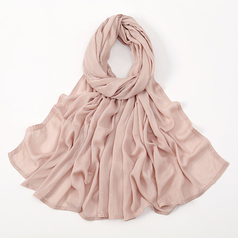 Malay Indonesian Rayon Monochrome Wide-brimmed Thin Scarfs