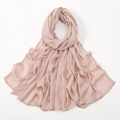 Malay Indonesian Rayon Monochrome Wide-brimmed Thin Scarfs