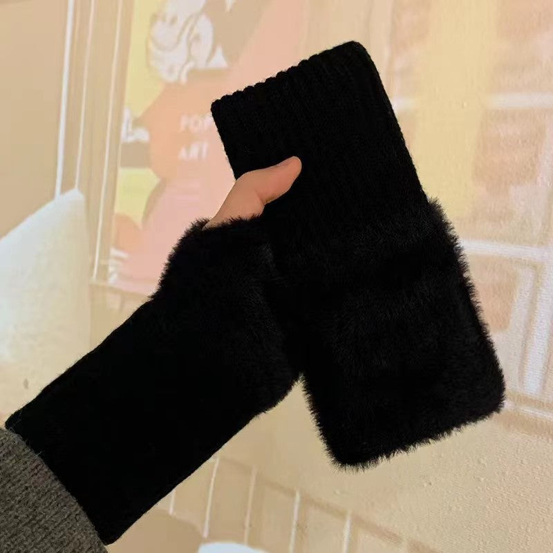 Knitted Office Writing Warm Leakage Touch Gloves