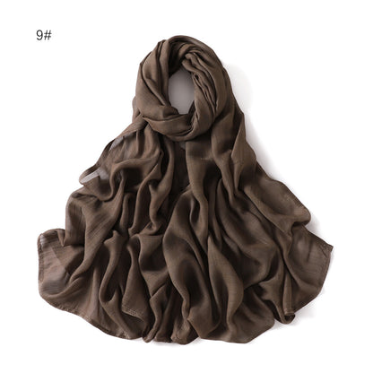 Wide Brim Thin Modal Monochrome Rayon Breathable Shawl Cotton Scarfs