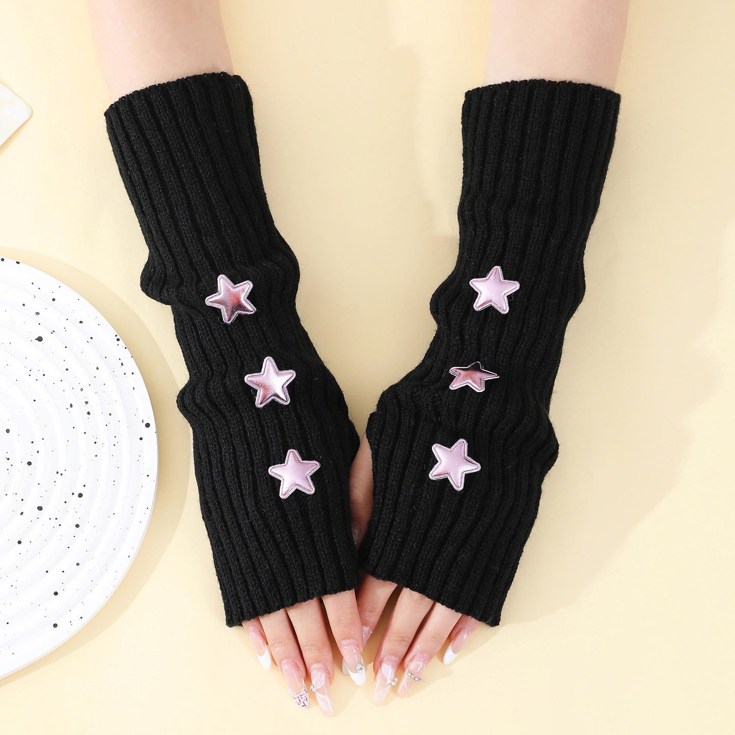 Style Pile Fingerless Knitted Wool Keep Gloves