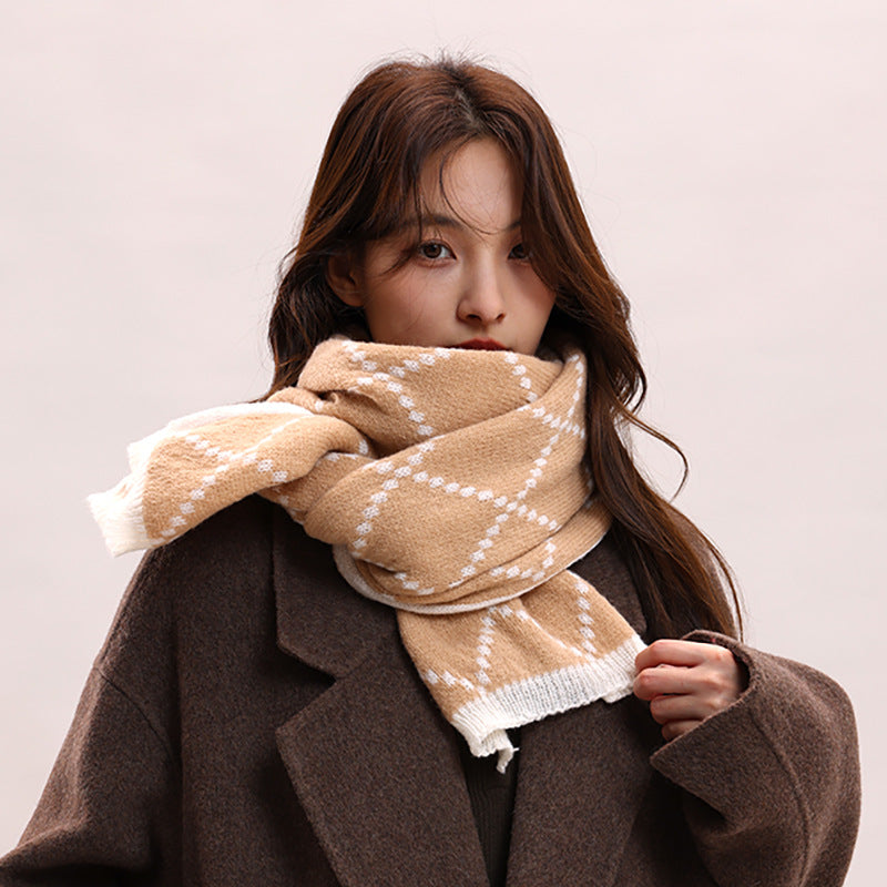 Women's Plaid Korean Thickened British Shawl High-grade Scarfs