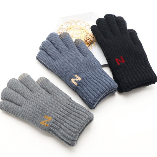 Men's Winter Thickened Fleece-lined Thermal Touch Screen Gloves